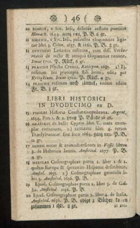 Libri Historici In Duodecimo ex D.