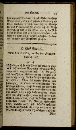 Drittes Kapitel. Von den Speisen, welche den Kindern dienlich sind.