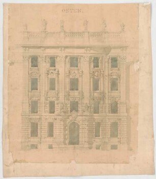Thiersch, Friedrich von; München; Justizpalast - Ostfassade (Ansicht)