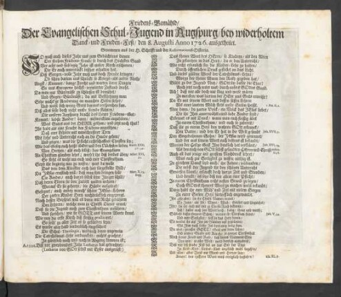 Friedens-Gemähld ... Anno 1726. ausgetheilet ...