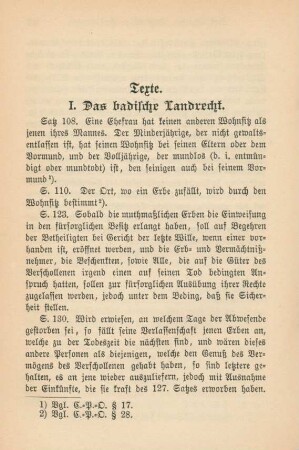 I. Das badische Landrecht