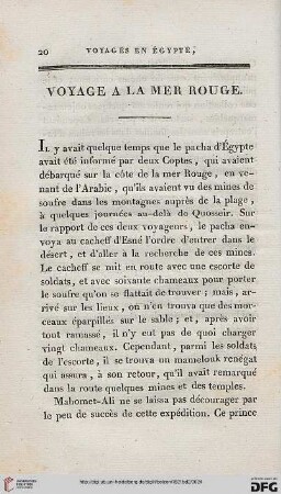 Voyage à la mer rouge