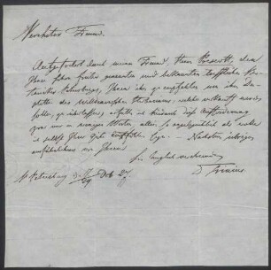 Carl Bernhard Trinius, Brief