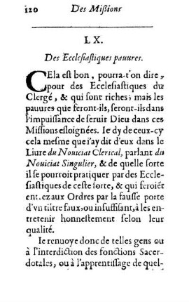 LX. Des Ecclesiastiques pauures