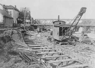 Bau der Schleppzugschleuse Hameln/Weser