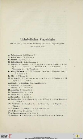 Alphabetisches Verzeichniss