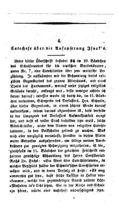 Catechese über die Aufopferung Isaak's