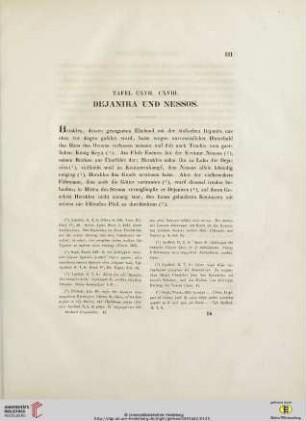 Tafel CXVII. CXVIII: Dejanira und Nessos