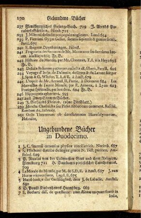Ungebundene Bücher in Duodecimo.