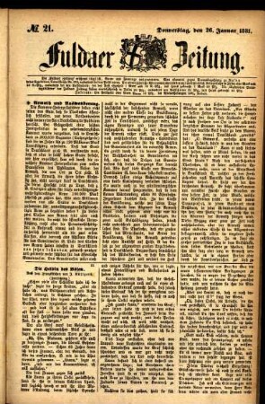 Ausgabe vom Donnerstag, den 27. Januar 1881.