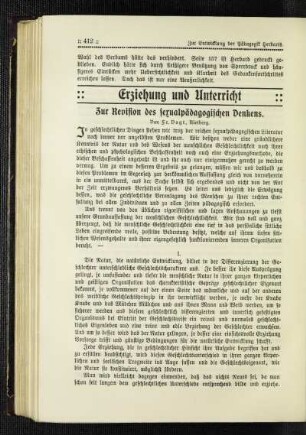 Zur Revision des sexualpädagogischen Denkens