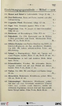 Einrichtungsgegenstände - Möbel - usw. (Nr. 594-664)