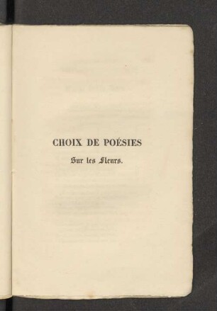CHOIX DE POESIES