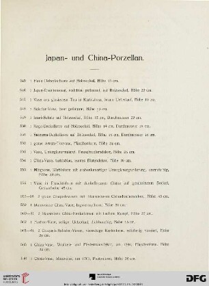 Japan- und China-Porzellan (Nr. 545-624)