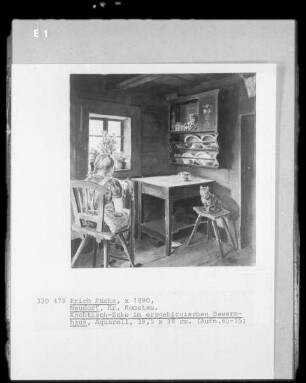 Kochtisch-Ecke im erzgebirgischen Bauernhaus (Neudorf bei Sebastiansberg, Kreis Kometau)