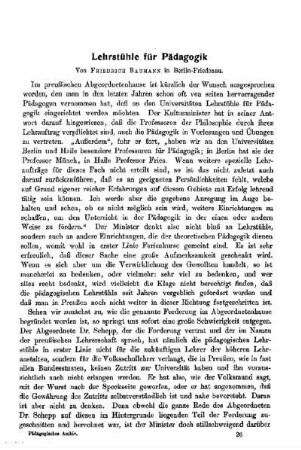Lehrstühle für Pädagogik