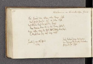 Joh. John. – Incipit: Sei ein Freund von allen. – Hamburg, 18.04.1794