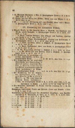 III. Sammlung der lateinischen Dichter.