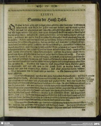 [Die Hauß-Tafel]