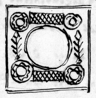 Quadratischer Rahmen eines römischen Bleispiegels