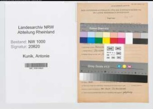 Entnazifizierung Antonie Kunik, geb. 30.08.1901 (Postangest.)