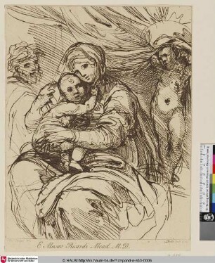 [Die heilige Familie mit einem Engel; La Saint Famille avec un ange]