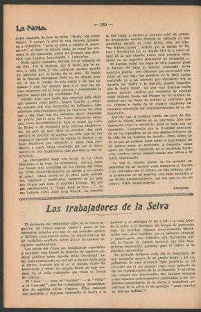 Los trabajadores de la selva