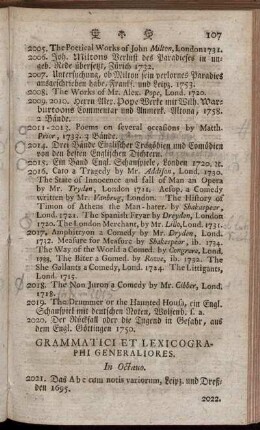 Grammatici Et Lexicographi. In Octavo