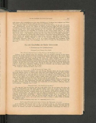 Aus der Geschichte der Kieler Universität. Stimmen aus drei Jahrhunderten.