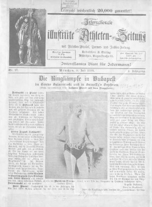 Internationale illustrirte Athleten-Zeitung : Verbandsorgan der Athleten-Verbände von Bayern, Württemberg, Süddeutschland ..., 2. 1893
