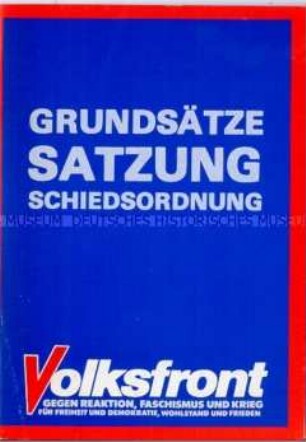 Programm und Satzung der Volksfront gegen Reaktion, Faschismus und Krieg