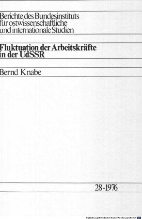 Fluktuation der Arbeitskräfte in der UdSSR