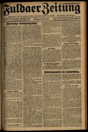 Erste Ausgabe vom Freitag, den 06. März 1931.