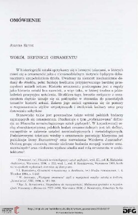 21: Wokół definicji ornamentu