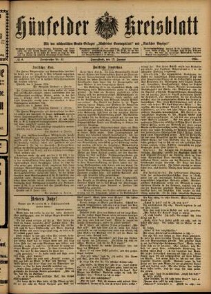 Ausgabe vom Samstag, den 17. Januar 1914.