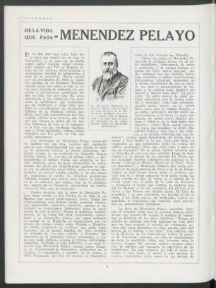De la vida que pasa - Menéndez Pelayo