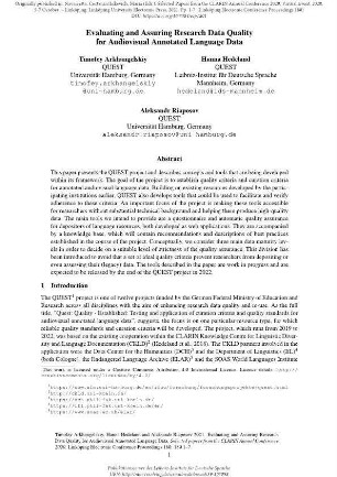 Evaluating and assuring research data quality for audiovisual annotated language data