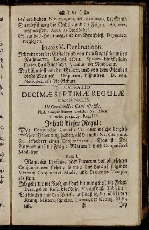 Illustratio Decimæ Septimæ Regulæ Cardinalis. Illustratio Ultimæ Regulæ Cardinalis. - Zugab.