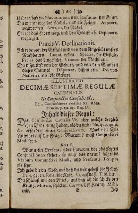 Illustratio Decimæ Septimæ Regulæ Cardinalis. Illustratio Ultimæ Regulæ Cardinalis. - Zugab.
