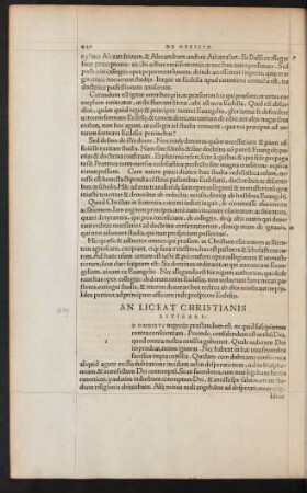 An Liceat Christianis Litigare.
