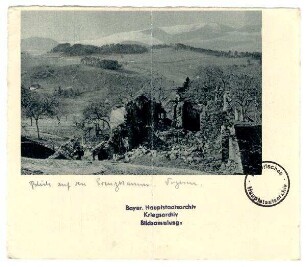 o.Nr.: Blick auf den Grenzkamm = Nr. 6 (Vorabdruck, mit Zensurvermerk vom 15.11.1916 Nr. 162)