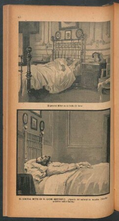 El General Mitre en su lecho de dolor [y] El General Mitre en el lecho mortuorio - (Apuntes del natural [...])