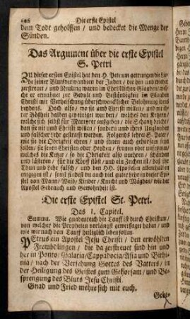 606-616, Das Argument ...; Die erste Epistel St. Petri