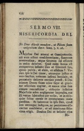 Sermo VIII. Misericordia Dei.