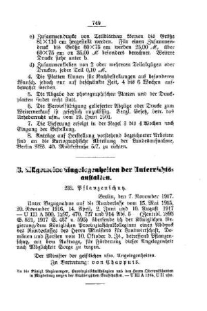 Pflanzenschutz : [B. Allgemeine Angelegenheiten der Unterrichtsanstalten]