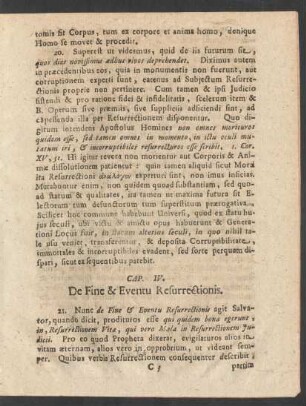 Cap. IV. De Fine & Eventu Resurrectionis