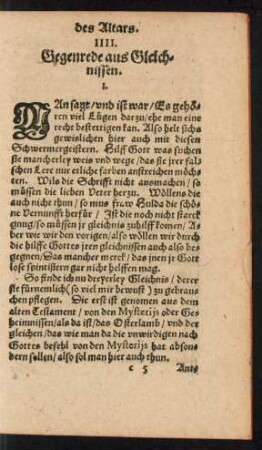 IIII. Gegenrede aus Gleichnissen.
