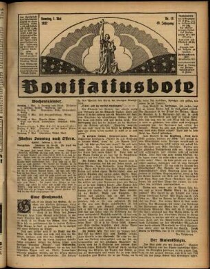 Erste Ausgabe vom Sonntag, den 01. Mai 1932.