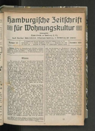 Nummer 20 Dezember 1909