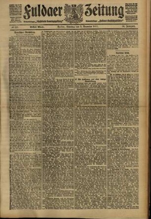 Erste Ausgabe vom Dienstag, den 05. Dezember 1911.